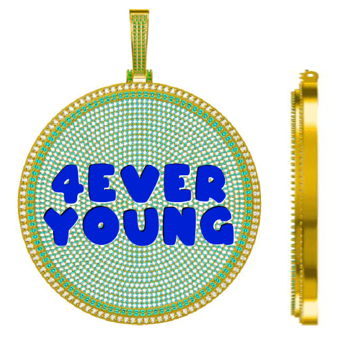 CUSTOM LETTER NECKLACE 3D BIG DISC