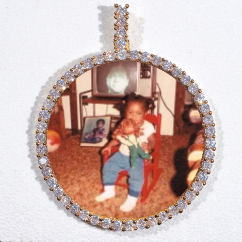 LARGE 3D CIRCLE CUSTOM PICTURE PENDANT