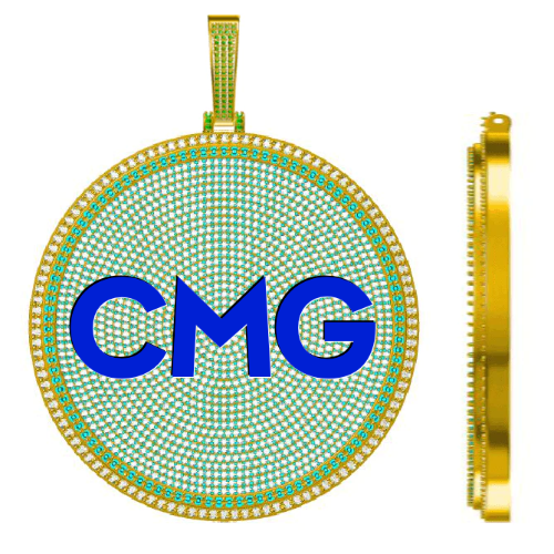 CUSTOM LETTER NECKLACE 3D BIG DISC