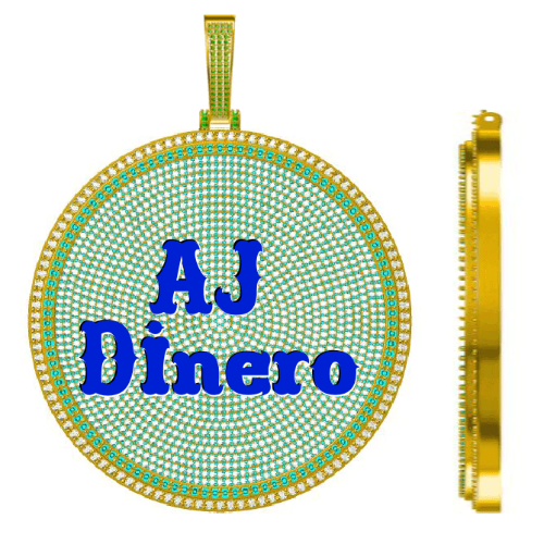 CUSTOM LETTER NECKLACE 3D BIG DISC