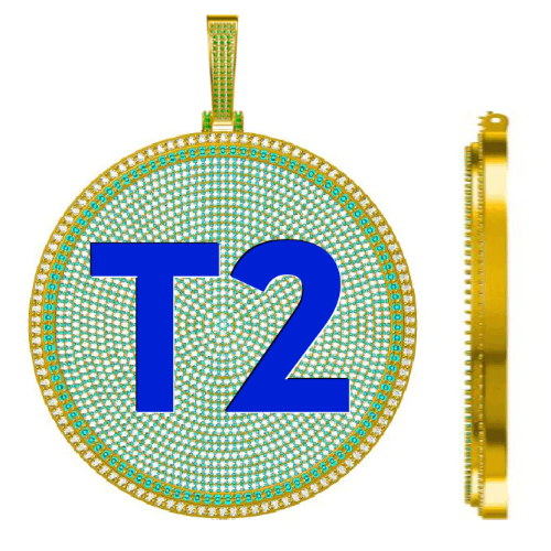 CUSTOM LETTER NECKLACE 3D BIG DISC
