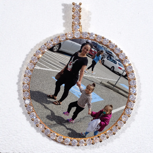 LARGE 3D CIRCLE CUSTOM PICTURE PENDANT