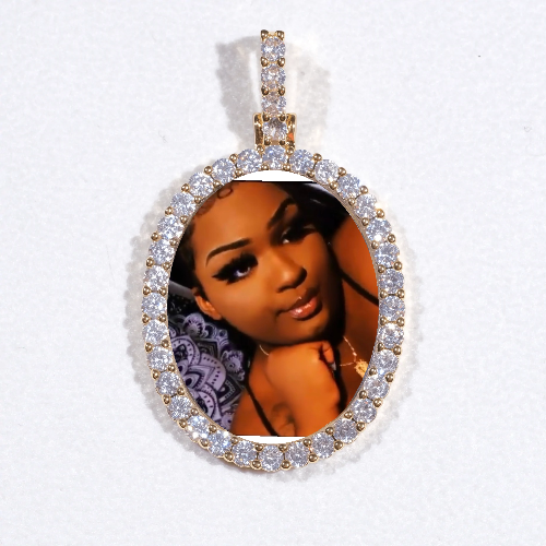 3D Oval Custom Picture Pendant