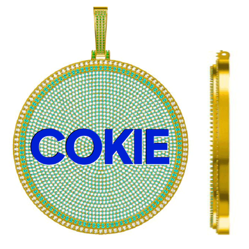 CUSTOM LETTER NECKLACE 3D BIG DISC
