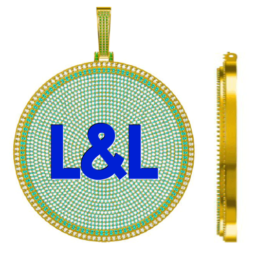 CUSTOM LETTER NECKLACE 3D BIG DISC