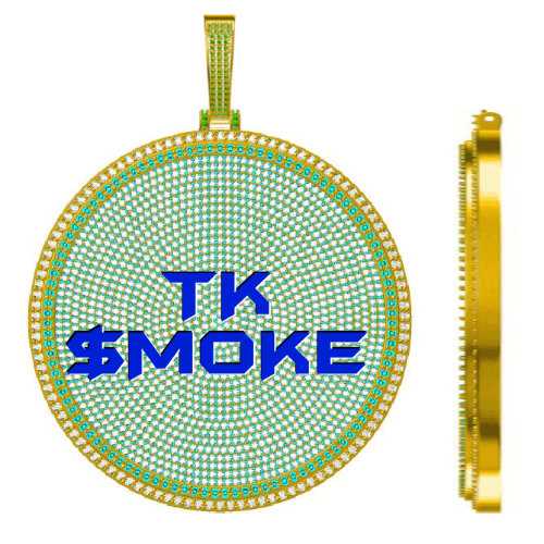 CUSTOM LETTER NECKLACE 3D BIG DISC