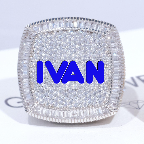 CUSTOM LETTER 3D ICED RING
