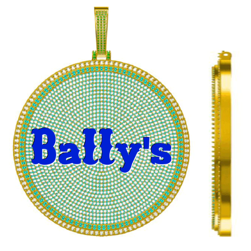 CUSTOM LETTER NECKLACE 3D BIG DISC