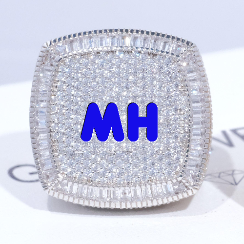 CUSTOM LETTER 3D ICED RING
