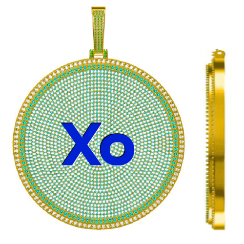 CUSTOM LETTER NECKLACE 3D BIG DISC