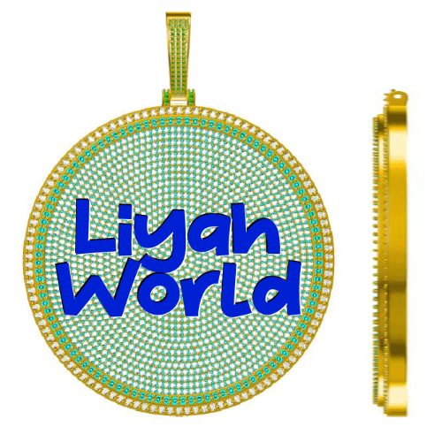 CUSTOM LETTER NECKLACE 3D BIG DISC