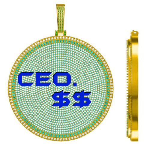 CUSTOM LETTER NECKLACE 3D BIG DISC