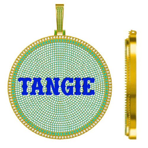 CUSTOM LETTER NECKLACE 3D BIG DISC