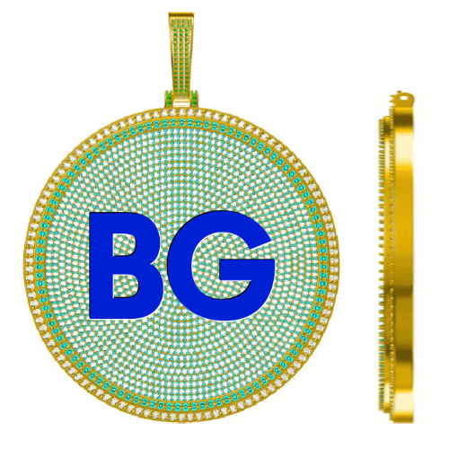 CUSTOM LETTER NECKLACE 3D BIG DISC