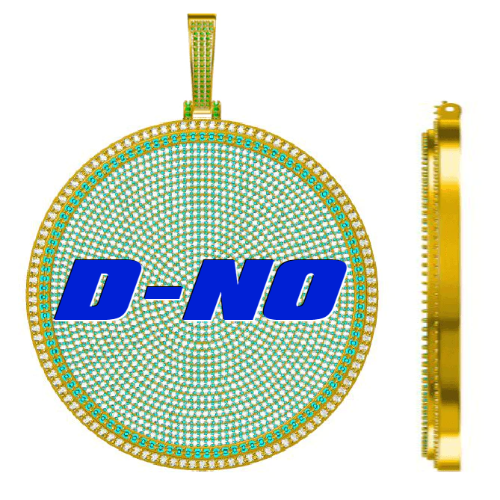 CUSTOM LETTER NECKLACE 3D BIG DISC