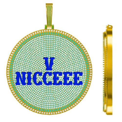 CUSTOM LETTER NECKLACE 3D BIG DISC