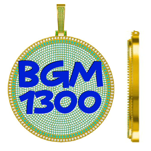 CUSTOM LETTER NECKLACE 3D BIG DISC