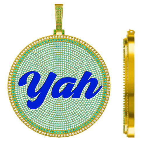 CUSTOM LETTER NECKLACE 3D BIG DISC