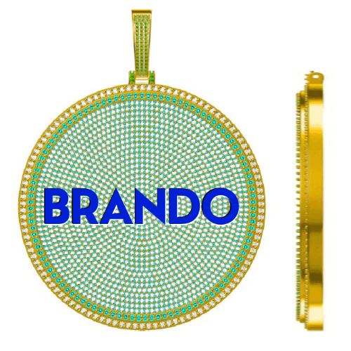 CUSTOM LETTER NECKLACE 3D BIG DISC