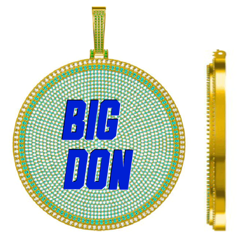 CUSTOM LETTER NECKLACE 3D BIG DISC