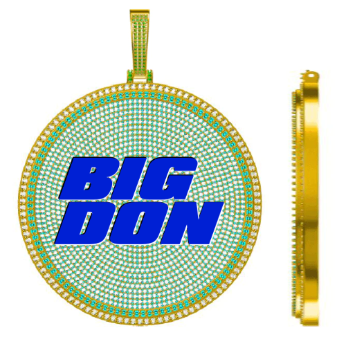 CUSTOM LETTER NECKLACE 3D BIG DISC