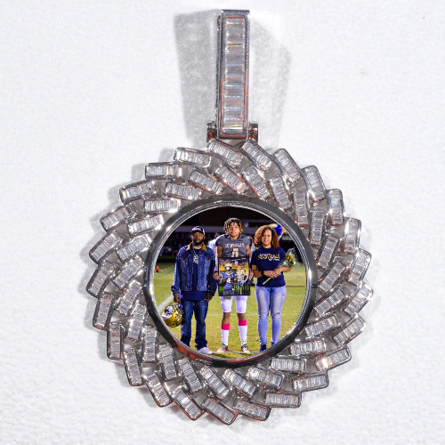 Large 3D Baguette Custom Picture Pendant