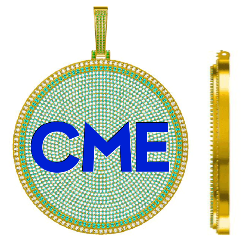 CUSTOM LETTER NECKLACE 3D BIG DISC