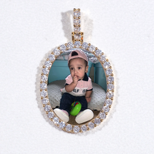 3D Oval Custom Picture Pendant