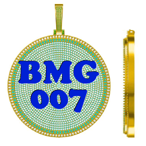 CUSTOM LETTER NECKLACE 3D BIG DISC