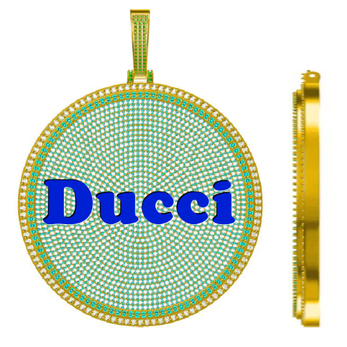 CUSTOM LETTER NECKLACE 3D BIG DISC