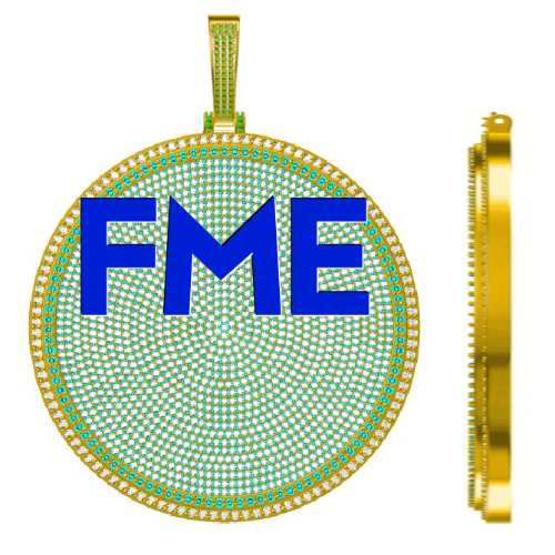 CUSTOM LETTER NECKLACE 3D BIG DISC