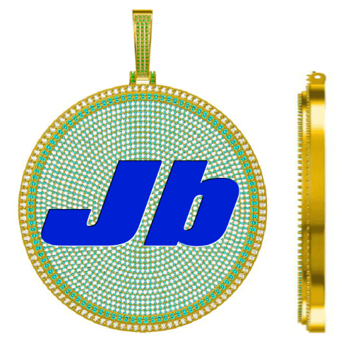 CUSTOM LETTER NECKLACE 3D BIG DISC