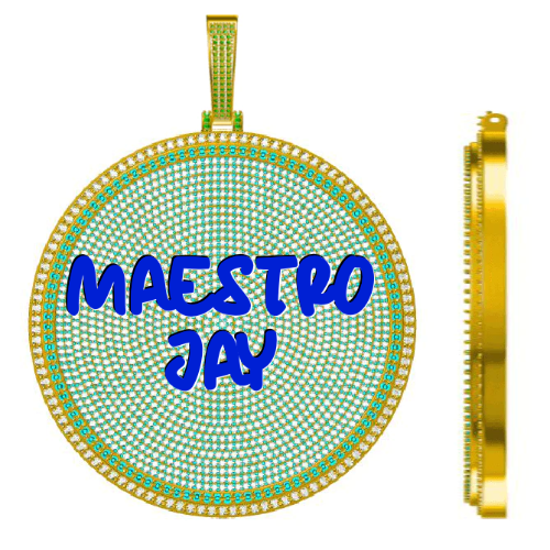 CUSTOM LETTER NECKLACE 3D BIG DISC