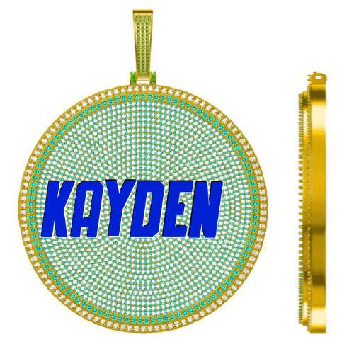 CUSTOM LETTER NECKLACE 3D BIG DISC