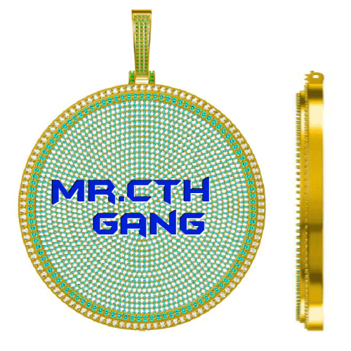 CUSTOM LETTER NECKLACE 3D BIG DISC