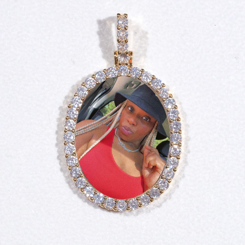 3D Oval Custom Picture Pendant