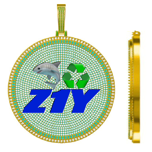 CUSTOM LETTER NECKLACE 3D BIG DISC