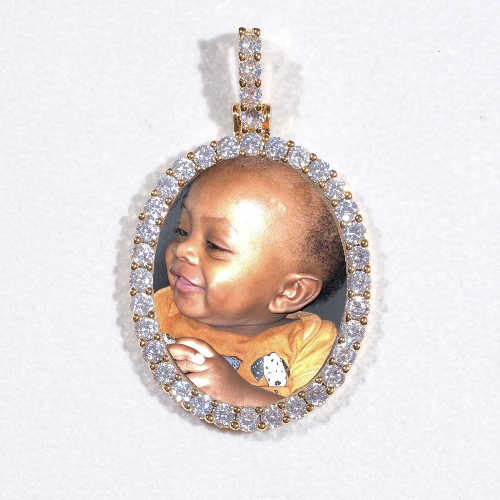 3D Oval Custom Picture Pendant