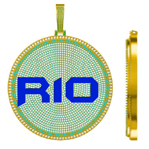 CUSTOM LETTER NECKLACE 3D BIG DISC