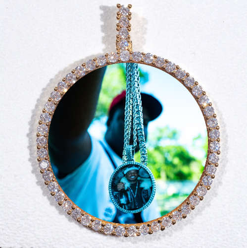 LARGE 3D CIRCLE CUSTOM PICTURE PENDANT