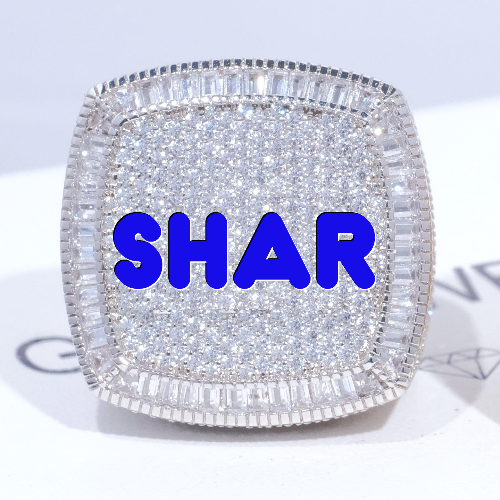 CUSTOM LETTER 3D ICED RING