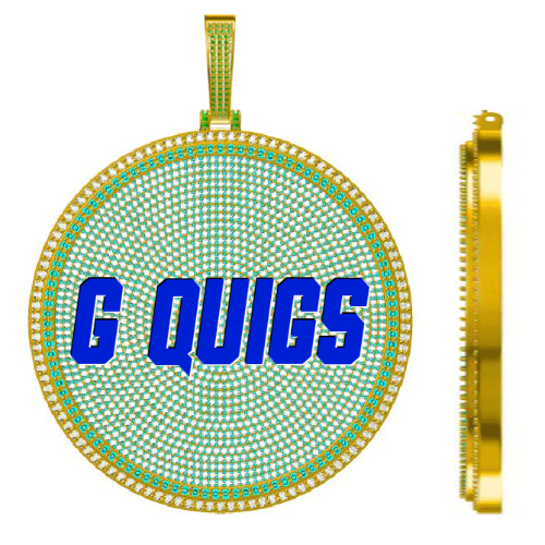CUSTOM LETTER NECKLACE 3D BIG DISC
