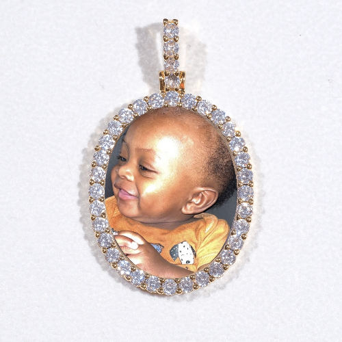 3D Oval Custom Picture Pendant
