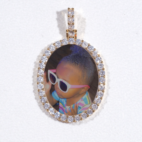 3D Oval Custom Picture Pendant