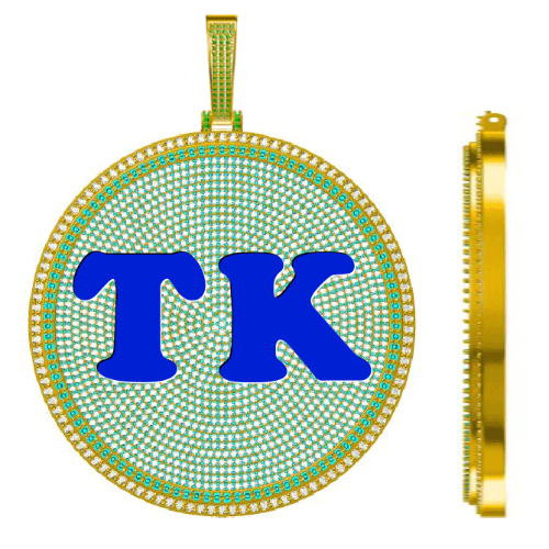 CUSTOM LETTER NECKLACE 3D BIG DISC