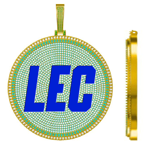 CUSTOM LETTER NECKLACE 3D BIG DISC