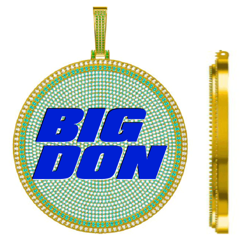 CUSTOM LETTER NECKLACE 3D BIG DISC