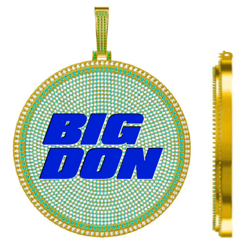 CUSTOM LETTER NECKLACE 3D BIG DISC