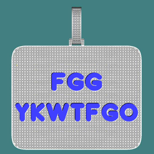 CUSTOM LETTER NECKLACE 3D BIG SQUARE