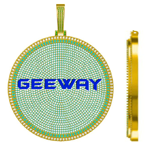 CUSTOM LETTER NECKLACE 3D BIG DISC